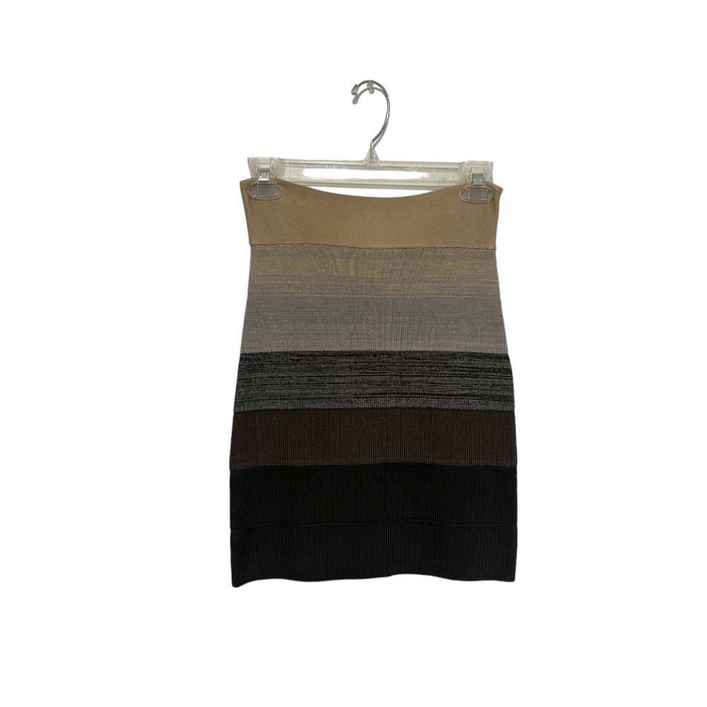 Neutral multi colored Bebe mini skirt